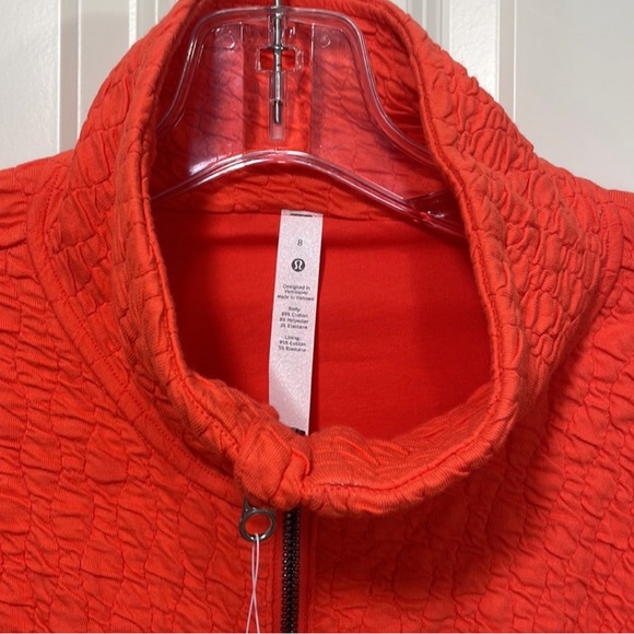 Nwt lululemon orange jacket size 8 Rippled full zip jacket - Picture 2 of 7